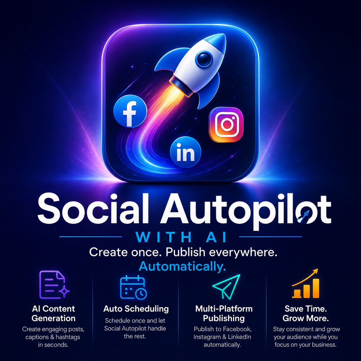 Screenshot of SAWAI Social Media Manager with AI features showcased on xobytes.com, demonstrating social media management tools.