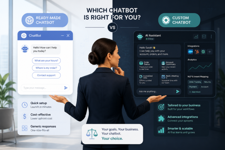 How to Decide Between Ready-Made and Custom Chatbots for Your Business Needs