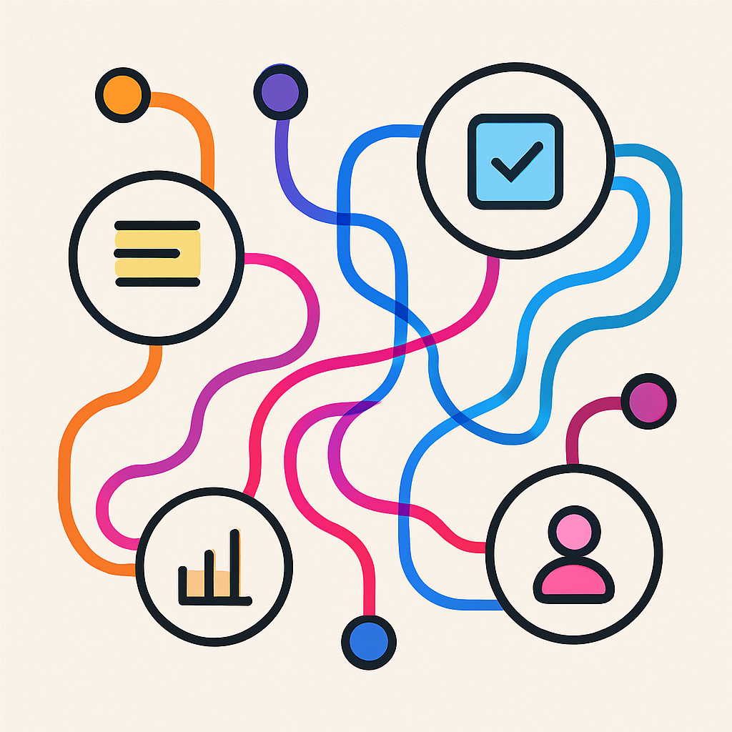 A sleek, abstract illustration of interconnected data nodes symbolizing customized data tailored to business needs, on a neutral background.